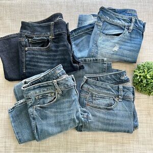 American Eagle retro (2010-2015) stretch jean bundle, crop and regular length